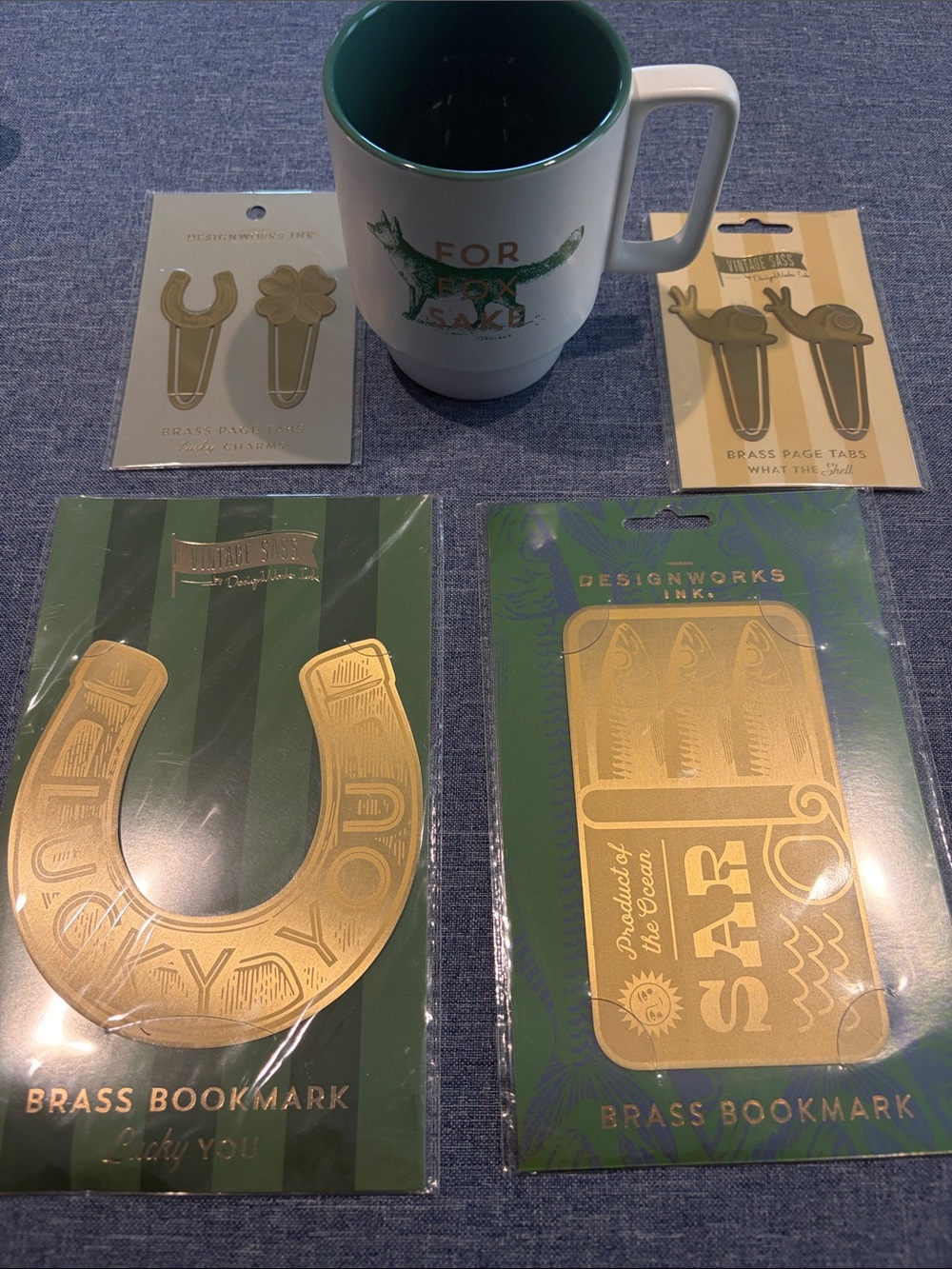 DesignWorks Ink Gold Brass Bookmarks and Page Tabs - Gold Accents